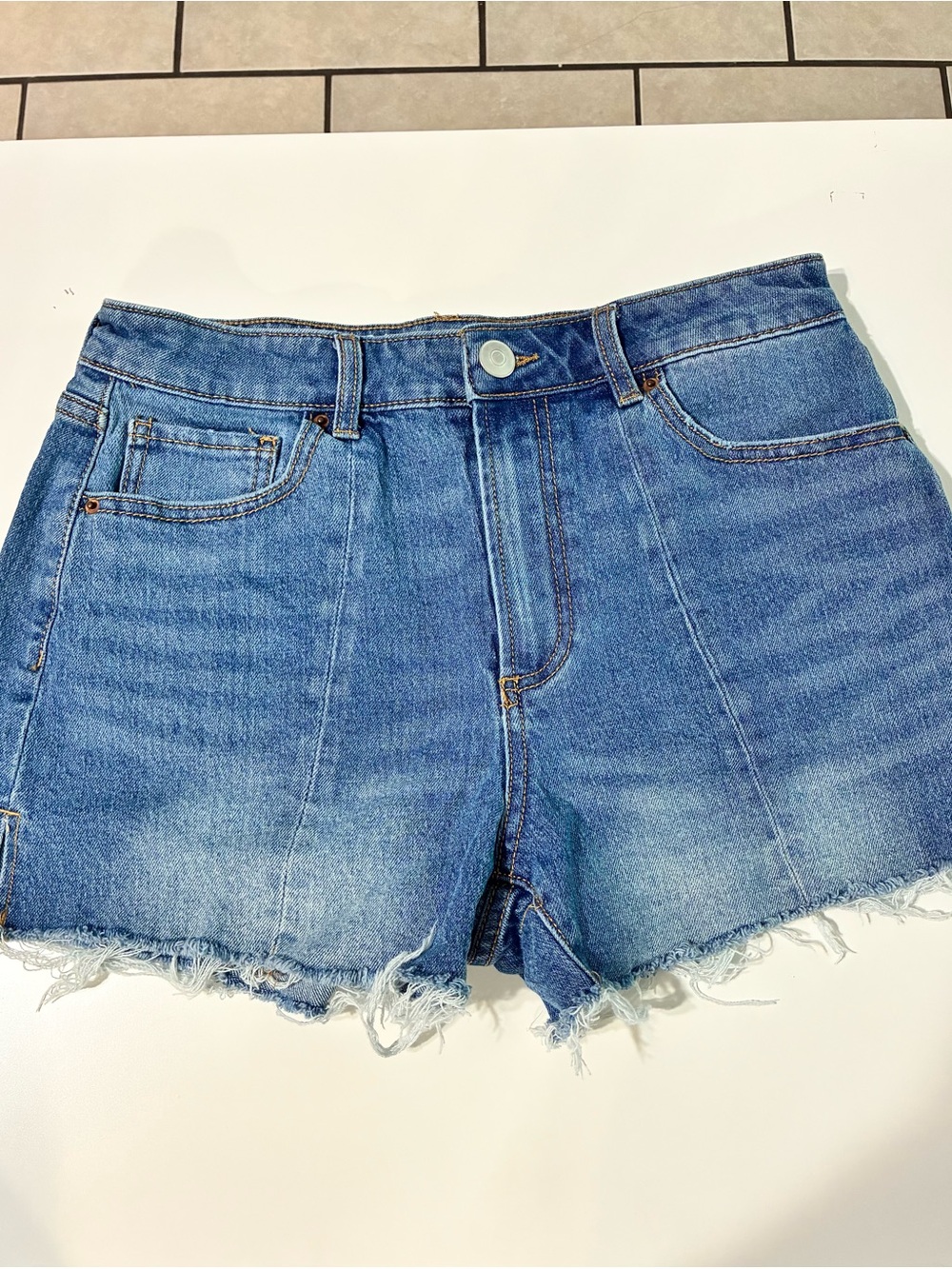 No Boundaries Light Blue High-Rise Denim Shorts Size 9